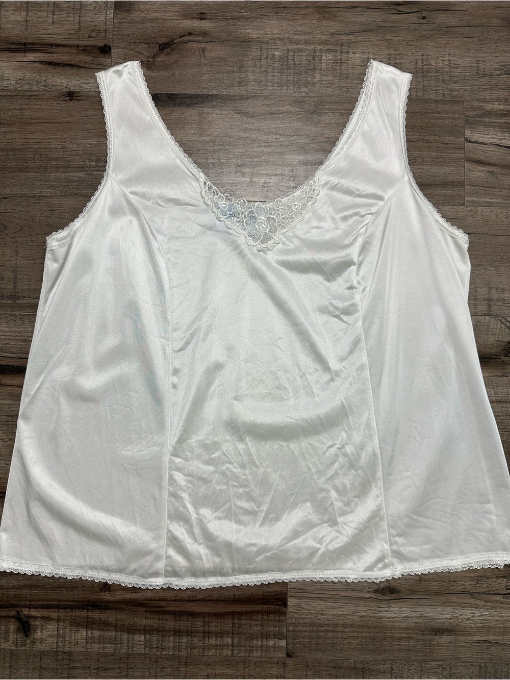 Vtg White Lace Cami Top Sz 20 Plus Size Coquette Lingerie Y2K Cottagecore Bridal